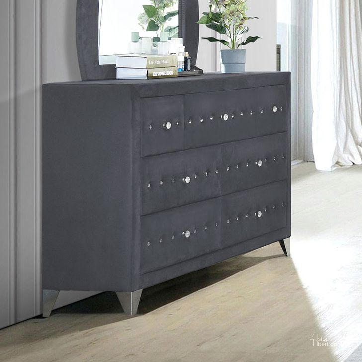 The appearance of Dante Dresser (Gray) designed by ACME in the glam interior design. This gray piece of furniture  was selected by 1StopBedrooms from Dante Collection to add a touch of cosiness and style into your home. Sku: 24235. Material: Wood. Product Type: Dresser. Image1