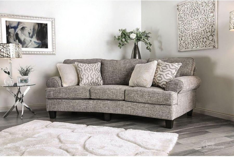 The appearance of Danvers Gray Sofa designed by Bennett Interiors in the transitional interior design. This gray piece of furniture  was selected by 1StopBedrooms from Danvers Collection to add a touch of cosiness and style into your home. Sku: SM8012-SF. Material: Wood. Product Type: Sofa.