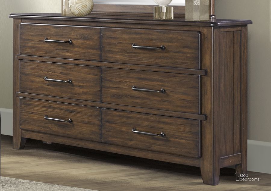 The appearance of Danville 6 Drawer Dresser designed by Bernards in the traditional interior design. This spice brown piece of furniture  was selected by 1StopBedrooms from Danville Collection to add a touch of cosiness and style into your home. Sku: 315-130. Product Type: Dresser. Material: Solid Pine. Image1