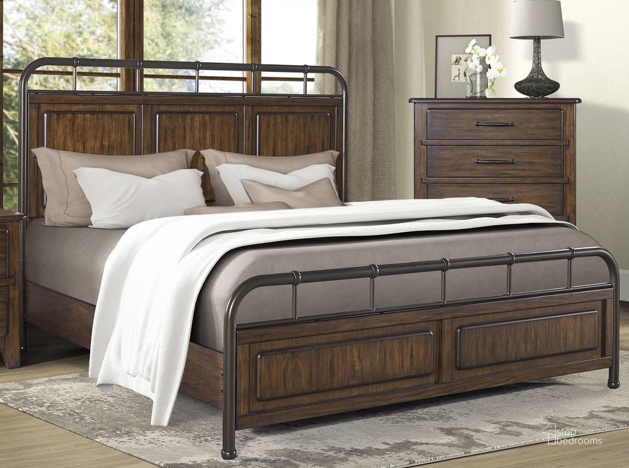The appearance of Danville King Panel Bed designed by Bernards in the  interior design. This spice brown piece of furniture  was selected by 1StopBedrooms from Danville Collection to add a touch of cosiness and style into your home. Sku: 315-110. Bed Type: Panel Bed. Product Type: Panel Bed. Bed Size: King. Material: Solid Pine. Image1