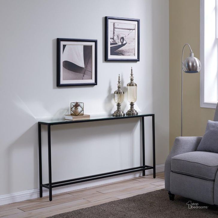 The appearance of Darrin Narrow Long Console Table With Mirrored Top In Gunmetal Gray designed by SEI Furniture in the transitional interior design. This grey piece of furniture  was selected by 1StopBedrooms from Darrin Collection to add a touch of cosiness and style into your home. Sku: CM9396. Material: Wood. Product Type: Console Table. Image1