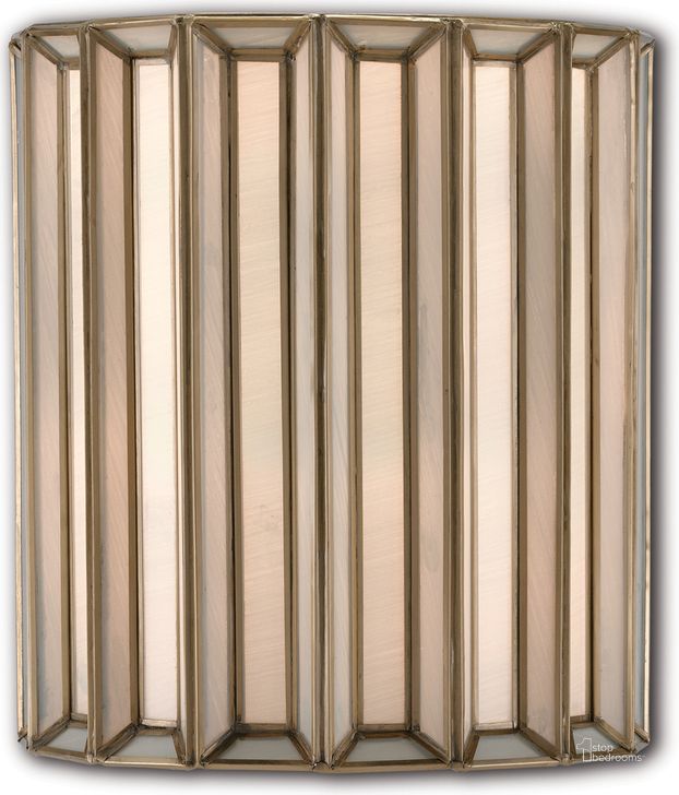 The appearance of Daze Wall Sconce In Brass designed by Currey & Company in the modern / contemporary interior design. This brass piece of furniture  was selected by 1StopBedrooms from Daze Collection to add a touch of cosiness and style into your home. Sku: 5000-0175. Product Type: Wall Sconce. Material: Iron. Image1