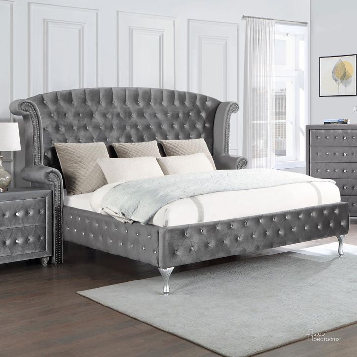 Deanna Grey King Upholstered Platform Bed By Coaster 1stopbedrooms