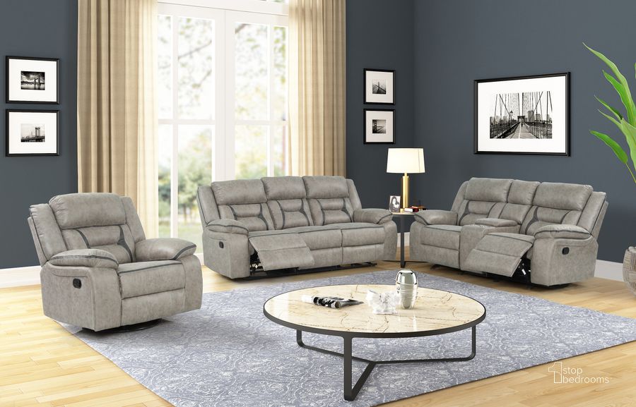 The appearance of Denali Faux Leather 2 Piece Upholstered Sofa Set In Gray designed by Galaxy Home Furnishings in the modern / contemporary interior design. This gray piece of furniture  was selected by 1StopBedrooms from Denali Collection to add a touch of cosiness and style into your home. Sku: 698781420461. Product Type: Living Room Set. Material: Performance Fabric. Image1