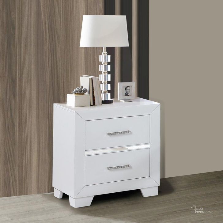 The appearance of Denali Nightstand In White designed by US Tamex in the modern / contemporary interior design. This white piece of furniture  was selected by 1StopBedrooms from Denali Collection to add a touch of cosiness and style into your home. Sku: 52556-NS. Material: Wood. Product Type: Nightstand. Image1