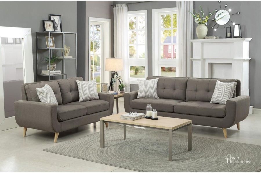 The appearance of Deryn Gray Living Room Set designed by Homelegance in the modern / contemporary interior design. This gray piece of furniture  was selected by 1StopBedrooms from Deryn Collection to add a touch of cosiness and style into your home. Sku: 8327GY-3;8327GY-2. Material: Fabric. Product Type: Living Room Set. Key Features: Tufted. Image1