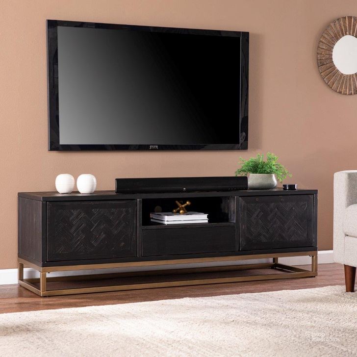 The appearance of Dessingham Reclaimed Wood Tv-Media Stand designed by SEI Furniture in the modern / contemporary interior design. This black piece of furniture  was selected by 1StopBedrooms from Dessingham Collection to add a touch of cosiness and style into your home. Sku: MS1096913. Material: Wood. Product Type: TV Stand. Image1