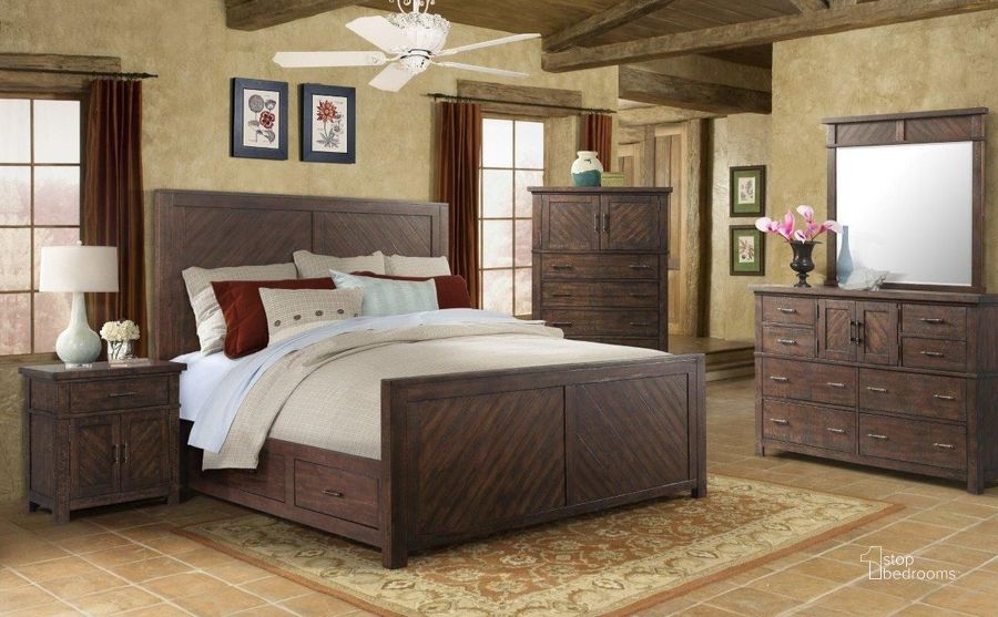 The appearance of Dex Walnut Storage Panel Bedroom Set designed by Picket House in the transitional interior design. This brown piece of furniture  was selected by 1StopBedrooms from Dex Collection to add a touch of cosiness and style into your home. Sku: JX600QH;JX600QF;JX600QKR;JX600QKS;JX600NS. Bed Type: Storage Bed. Product Type: Storage Bed. Bed Size: Queen. Material: MDF. Image1