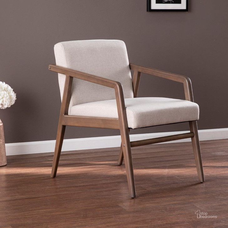 The appearance of Dexby Upholstered Accent Chair designed by SEI Furniture in the transitional interior design. This cream piece of furniture  was selected by 1StopBedrooms from Dexby Collection to add a touch of cosiness and style into your home. Sku: UP1107563. Material: Wood. Product Type: Accent Chair. Image1