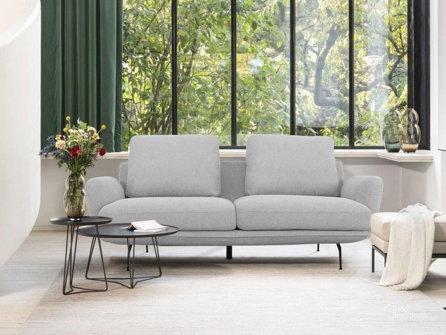 The appearance of Divani Casa Dolly Modern Light Grey Fabric Sofa designed by VIG Furniture in the modern / contemporary interior design. This grey piece of furniture  was selected by 1StopBedrooms from Divani Casa Dolly Collection to add a touch of cosiness and style into your home. Sku: VGKNK8558-LGRY-S. Material: Fabric. Product Type: Sofa. Image1