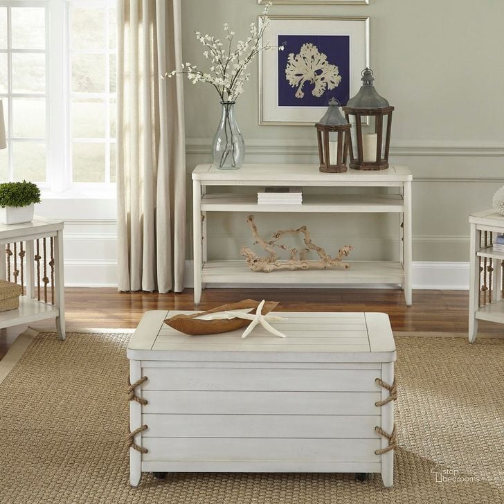 The appearance of Dockside II White Occasional Table Set designed by Liberty in the transitional interior design. This white piece of furniture  was selected by 1StopBedrooms from Dockside Collection to add a touch of cosiness and style into your home. Sku: 469-OT1012;469-OT1021. Material: Wood. Product Type: Occasional Table Set. Image1