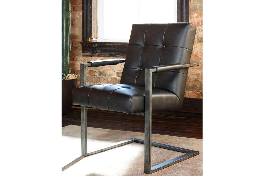 The appearance of Dodsland Black Office Chair Set of 2 designed by Luxe Linea in the traditional interior design. This black piece of furniture  was selected by 1StopBedrooms from Dodsland Collection to add a touch of cosiness and style into your home. Sku: H633-02A. Product Type: Desk Chair. Material: Leather Match. Image1