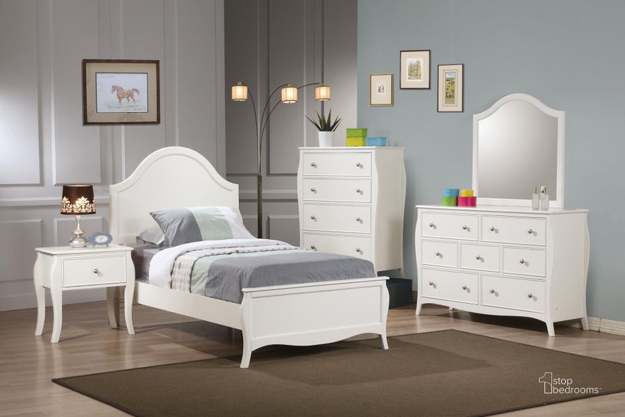 The appearance of Dominique Youth Panel Bedroom Set designed by Coaster in the traditional interior design. This white piece of furniture  was selected by 1StopBedrooms from Dominique Collection to add a touch of cosiness and style into your home. Sku: 400561TB1;400561TB2;400561TB3;400562. Bed Type: Panel Bed. Material: Wood. Product Type: Panel Bed. Bed Size: Twin. Image1