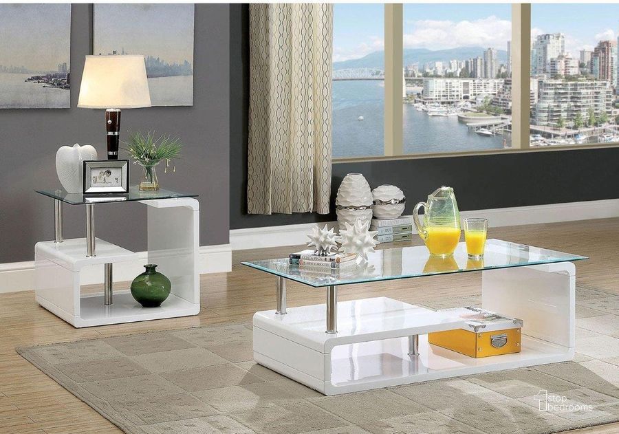 The appearance of Dorinae White Occasional Table Set designed by Luxe Linea in the modern / contemporary interior design. This white piece of furniture  was selected by 1StopBedrooms from Dorinae Collection to add a touch of cosiness and style into your home. Sku: CM4056C;CM4056E. Material: Metal. Product Type: Occasional Table Set. Image1