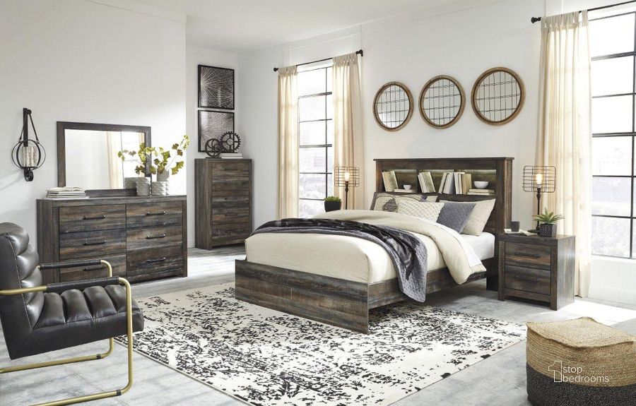The appearance of Drystan Multi Bookcase Panel Bedroom Set designed by Signature Design by Ashley in the rustic / southwestern interior design. This multi piece of furniture  was selected by 1StopBedrooms from Drystan Collection to add a touch of cosiness and style into your home. Sku: B211-65;B211-54;B211-96;B211-92. Bed Type: Bookcase Bed. Material: Wood. Product Type: Bookcase Bed. Bed Size: Queen. Image1