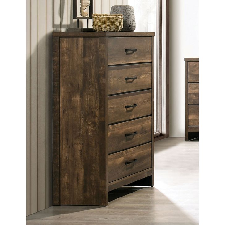 The appearance of Duckworth Chest In Light Walnut designed by Furniture of America in the modern / contemporary interior design. This light walnut piece of furniture  was selected by 1StopBedrooms from Duckworth Collection to add a touch of cosiness and style into your home. Sku: CM7319WN-C. Material: Wood. Product Type: Chest. Image1