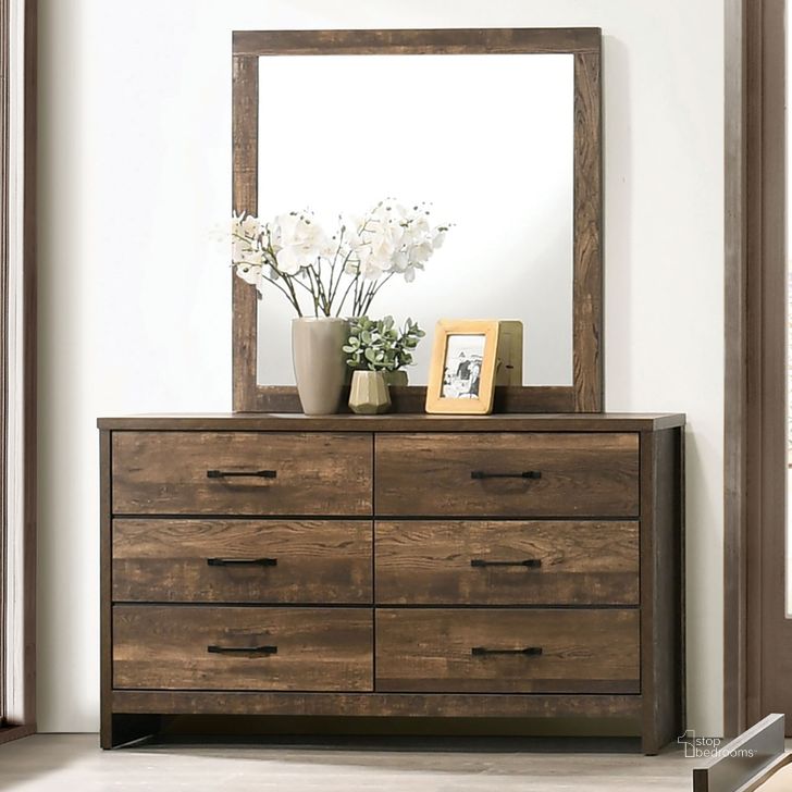 The appearance of Duckworth Dresser In Light Walnut designed by Furniture of America in the modern / contemporary interior design. This light walnut piece of furniture  was selected by 1StopBedrooms from Duckworth Collection to add a touch of cosiness and style into your home. Sku: CM7319WN-D. Material: Wood. Product Type: Dresser. Image1