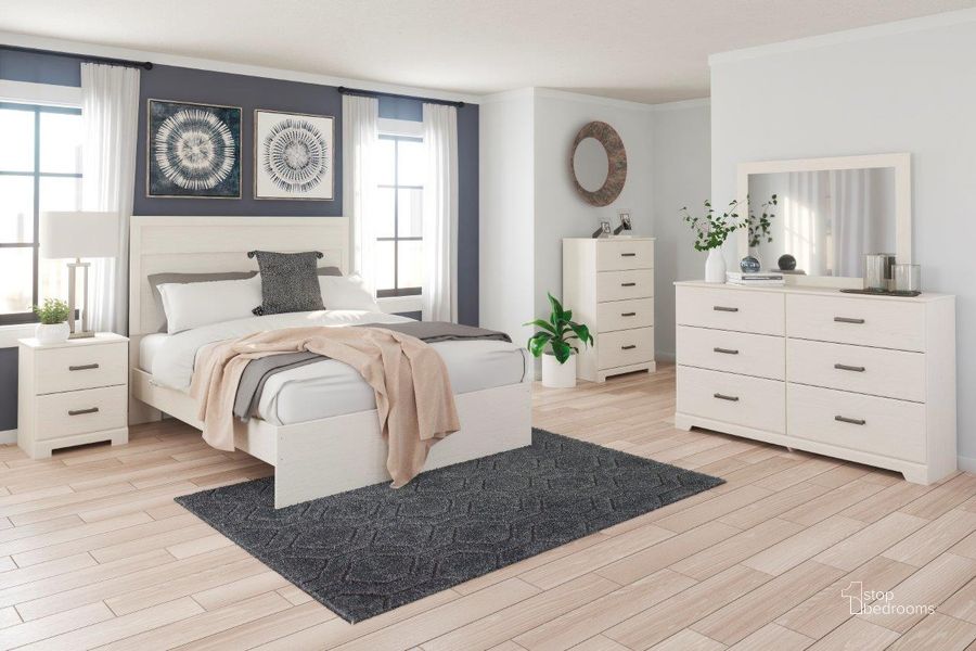 The appearance of Dunblane White Panel Bed Bedroom Set 0qd24303921 designed by Off 5th Home in the transitional interior design. This white piece of furniture  was selected by 1StopBedrooms from Dunblane Collection to add a touch of cosiness and style into your home. Sku: B2588-71;B2588-96;B2588-92. Bed Type: Panel Bed. Material: Wood. Product Type: Panel Bed. Bed Size: Queen. Image1