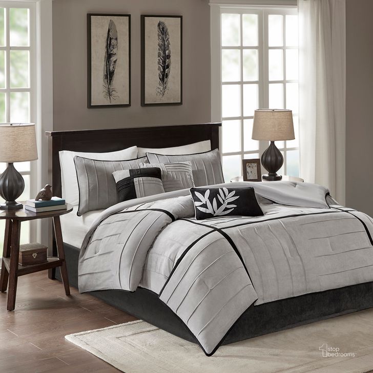 The appearance of Dune Polyester Micro Suede Pieced Solid 7Pcs Comforter Full Comforter Set In Grey designed by Olliix in the transitional interior design. This grey piece of furniture  was selected by 1StopBedrooms from Dune Collection to add a touch of cosiness and style into your home. Sku: MP10-1338. Material: Polyester. Bed Size: Full. Product Type: Comforter Set. Image1