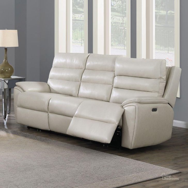 The appearance of Duval Power Reclining Sofa In White designed by Steve Silver in the transitional interior design. This white piece of furniture  was selected by 1StopBedrooms from Duval Collection to add a touch of cosiness and style into your home. Sku: DU850S. Product Type: Sofa. Material: Plywood. Image1