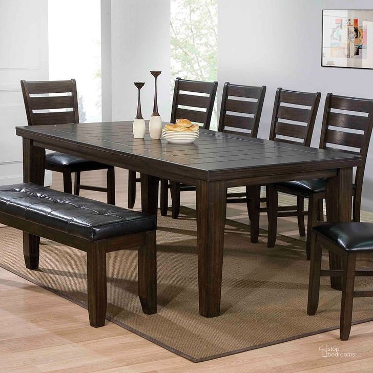 The appearance of Duvernay Brown Dining Table 0qb047849 designed by Isaac Tahari in the transitional interior design. This brown piece of furniture  was selected by 1StopBedrooms from Duvernay Collection to add a touch of cosiness and style into your home. Sku: 74620. Table Base Style: Legs. Material: Wood. Product Type: Dining Table. Table Top Shape: Rectangular. Table Top Style: Leg. Size: 53.