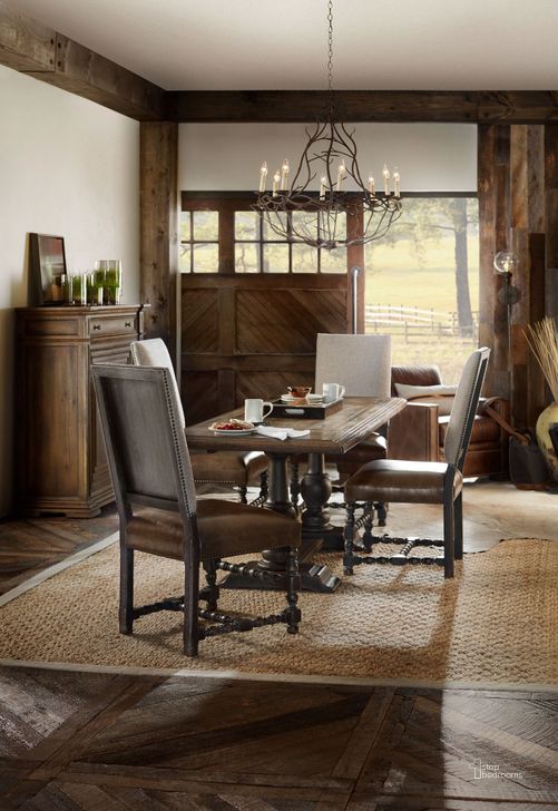 The appearance of Hill Country Balcones Saddle Brown 60 Friendship Extendable Counter Height Dining Table designed by Hooker in the traditional interior design. This brown piece of furniture  was selected by 1StopBedrooms from Hill Country Collection to add a touch of cosiness and style into your home. Sku: 5960-75206B-BLK;5960-75206T-BRN. Material: Wood. Product Type: Counter Height Table. Table Top Shape: Rectangular.