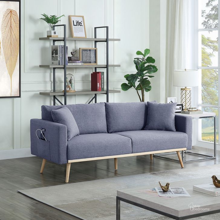 The appearance of Easton Dark Gray Linen Fabric Sofa With Usb Charging Ports Pockets And Pillows designed by Lilola Home in the transitional interior design. This dark gray piece of furniture  was selected by 1StopBedrooms from Easton Collection to add a touch of cosiness and style into your home. Sku: 81370-S. Material: Fabric. Product Type: Sofa. Image1