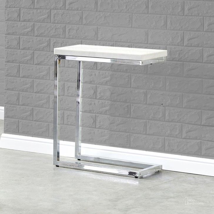 The appearance of Echo Chairside Table designed by Steve Silver in the modern / contemporary interior design. This white piece of furniture  was selected by 1StopBedrooms from Echo Collection to add a touch of cosiness and style into your home. Sku: EC100WEC. Material: Metal. Product Type: Chairside Table. Image1