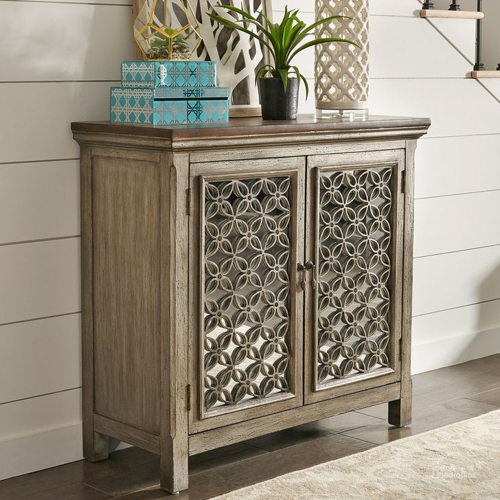 The appearance of Eclectic Living White and Brushed Gray 2 Door Accent Cabinet designed by Liberty in the transitional interior design. This brown piece of furniture  was selected by 1StopBedrooms from Eclectic Living Accents Collection to add a touch of cosiness and style into your home. Sku: 2012-AC3836. Material: Wood. Product Type: Accent Cabinet.