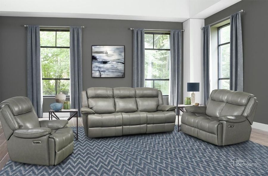 The appearance of Eclipse Florence Heron Power Reclining Living Room Set designed by Parker House in the modern / contemporary interior design. This gray piece of furniture  was selected by 1StopBedrooms from Eclipse Collection to add a touch of cosiness and style into your home. Sku: MECL#832PH-FHE;MECL#822PH-FHE. Product Type: Living Room Set. Image1