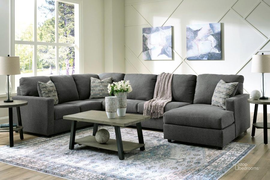 Edenfield 3-Piece RAF Corner Chaise Sectional In Charcoal by Ashley ...