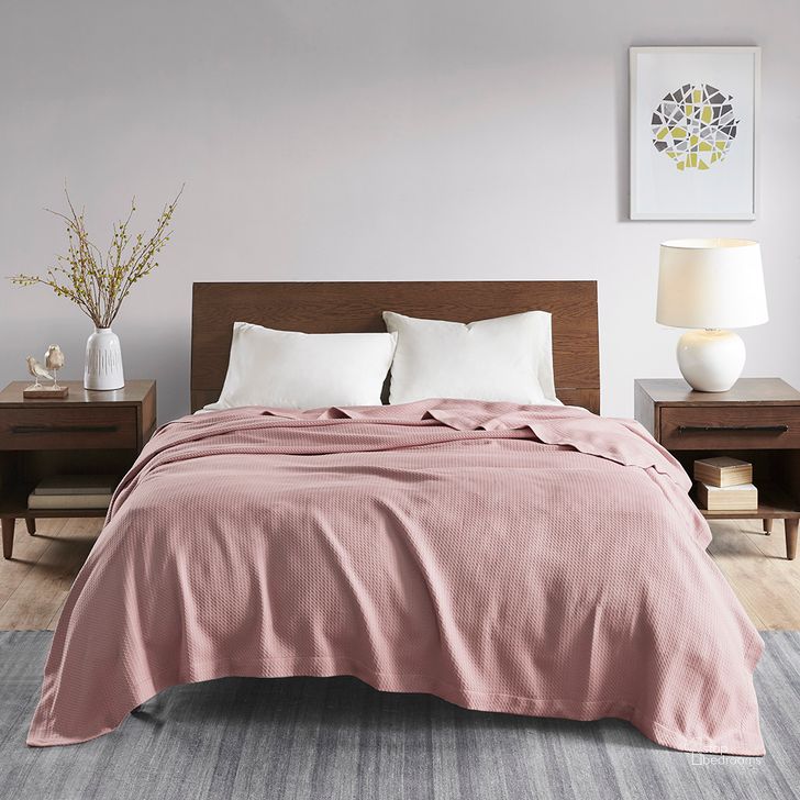 The appearance of Egyptian Cotton Solid Twin Blanket In Rose designed by Olliix in the transitional interior design. This rose piece of furniture  was selected by 1StopBedrooms from Egyptian Cotton Collection to add a touch of cosiness and style into your home. Sku: MP51N-6363. Bed Size: Twin. Material: Cotton. Product Type: Throw. Image1