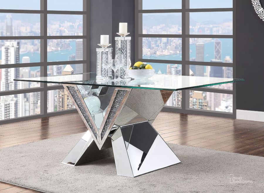 The appearance of Elandia Medium Color Dining Table End Table 0qb2347523 designed by Sterling Designs in the glam interior design. This medium color piece of furniture  was selected by 1StopBedrooms from Elandia Collection to add a touch of cosiness and style into your home. Sku: 71280ST;71281GL. Material: Wood. Product Type: Dining Table. Size: 40.
