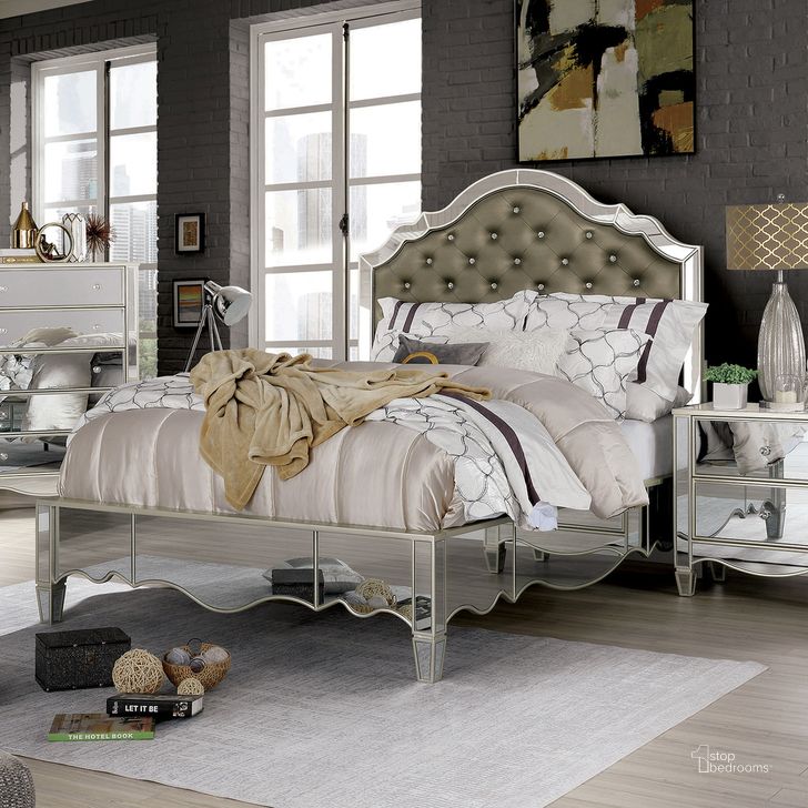The appearance of Eliora California King Bed In Silver designed by Furniture of America in the glam interior design. This silver piece of furniture  was selected by 1StopBedrooms from Eliora Collection to add a touch of cosiness and style into your home. Sku: FOA7890K-HB;FOA7890K-FB;FOA7890CK-R. Bed Type: Panel Bed. Material: Wood. Product Type: Panel Bed. Bed Size: California King. Image1