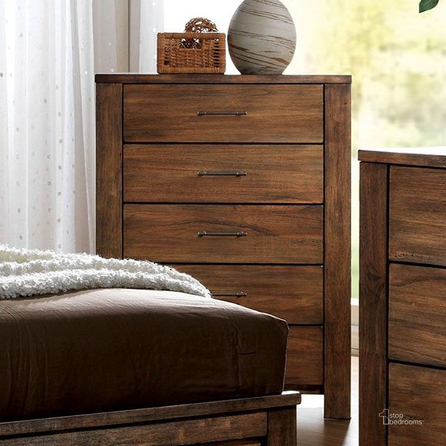 The appearance of Elkton Oak Chest designed by Furniture of America in the transitional interior design. This brown piece of furniture  was selected by 1StopBedrooms from Elkton Collection to add a touch of cosiness and style into your home. Sku: CM7072C. Material: Wood. Product Type: Chest. Image1