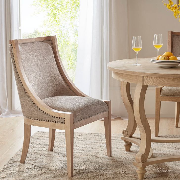 The appearance of Elmcrest Dining Chair In Linen designed by Olliix in the country / farmhouse interior design. This linen piece of furniture  was selected by 1StopBedrooms from Elmcrest Collection to add a touch of cosiness and style into your home. Sku: MT108-0063. Material: Wood. Product Type: Dining Chair. Image1