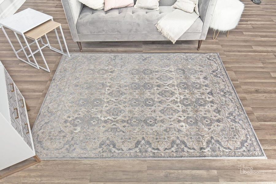 The appearance of Emali EA25A Grey Taupe Vintage Farmhouse Gray 5' x 7' Area Rug designed by Rugs America in the country / farmhouse interior design. This grey and cream piece of furniture  was selected by 1StopBedrooms from Emali Collection to add a touch of cosiness and style into your home. Sku: RA29058. Material: Polypropylene. Product Type: Area Rugs. Image1