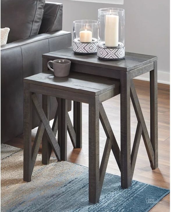 The appearance of Emerdale Gray Accent Table Set of 2 designed by Signature Design by Ashley in the transitional interior design. This gray piece of furniture  was selected by 1StopBedrooms from Emerdale Collection to add a touch of cosiness and style into your home. Sku: A4000229. Product Type: Accent Table. Image1
