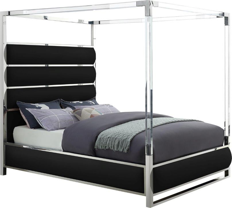 The appearance of Encore Black Faux Leather Queen Bed designed by Meridian in the modern / contemporary interior design. This black faux leather piece of furniture  was selected by 1StopBedrooms from Encore Collection to add a touch of cosiness and style into your home. Sku: EncoreBlack-Q-1;EncoreBlack-Q-2;EncoreBlack-Q-3;EncoreBlack-Q-4. Bed Type: Platform Bed. Material: Faux Leather. Product Type: Platform Bed. Bed Size: Queen. Image1
