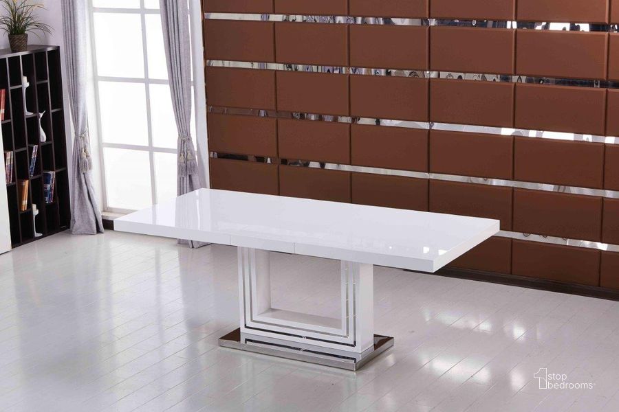 The appearance of England Modern Solid Wood Dining Table In White Lacquer designed by Best Master Furniture in the modern / contemporary interior design. This white piece of furniture  was selected by 1StopBedrooms from England Collection to add a touch of cosiness and style into your home. Sku: BA207WT. Table Base Style: Pedestal. Material: Wood. Product Type: Dining Table. Table Top Shape: Rectangular. Size: 36". Image1