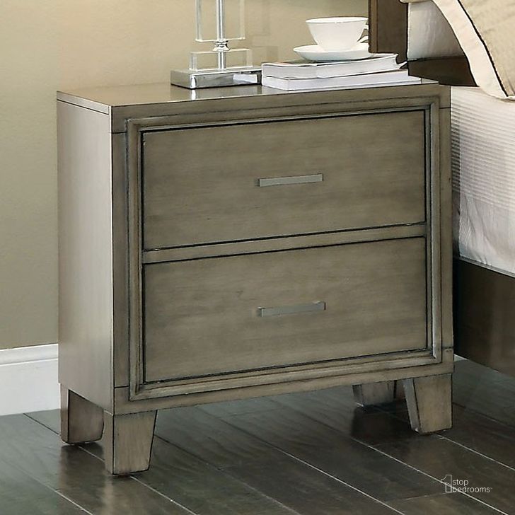The appearance of Enrico I Gray Nightstand designed by Furniture of America in the modern / contemporary interior design. This gray piece of furniture  was selected by 1StopBedrooms from Enrico Collection to add a touch of cosiness and style into your home. Sku: CM7068GY-N. Material: Wood. Product Type: Nightstand. Image1
