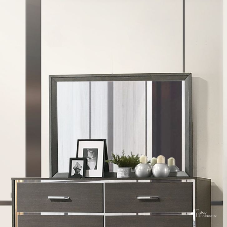 The appearance of Escher Mirror designed by ACME in the modern / contemporary interior design. This gray oak piece of furniture  was selected by 1StopBedrooms from Escher Collection to add a touch of cosiness and style into your home. Sku: 27654. Material: Wood. Product Type: Dresser Mirror. Image1