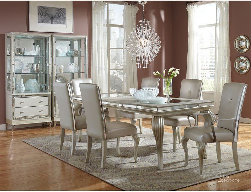 The appearance of Esmonae Frost Dining Set designed by Artisan Elegance in the transitional interior design. This frost piece of furniture  was selected by 1StopBedrooms from Esmonae Collection to add a touch of cosiness and style into your home. Sku: 9001600T-104;9001600L-08;9001603-08. Table Base Style: Legs. Material: Wood. Product Type: Dining Room Set. Table Top Shape: Rectangular. Size: 88". Image1