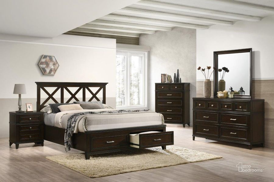 The appearance of Esplanade Cherry King Storage Bed designed by Bennett Interiors in the  interior design. This cherry piece of furniture  was selected by 1StopBedrooms from Esplanade Collection to add a touch of cosiness and style into your home. Sku: 1282-110. Bed Type: Storage Bed. Material: Wood. Product Type: Storage Bed. Bed Size: King.