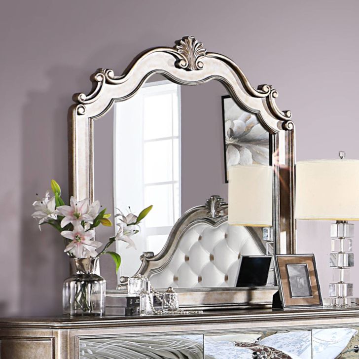 The appearance of Esteban Mirror designed by ACME in the glam interior design. This antique champagne piece of furniture  was selected by 1StopBedrooms from Esteban Collection to add a touch of cosiness and style into your home. Sku: 22204. Material: Wood. Product Type: Dresser Mirror. Image1