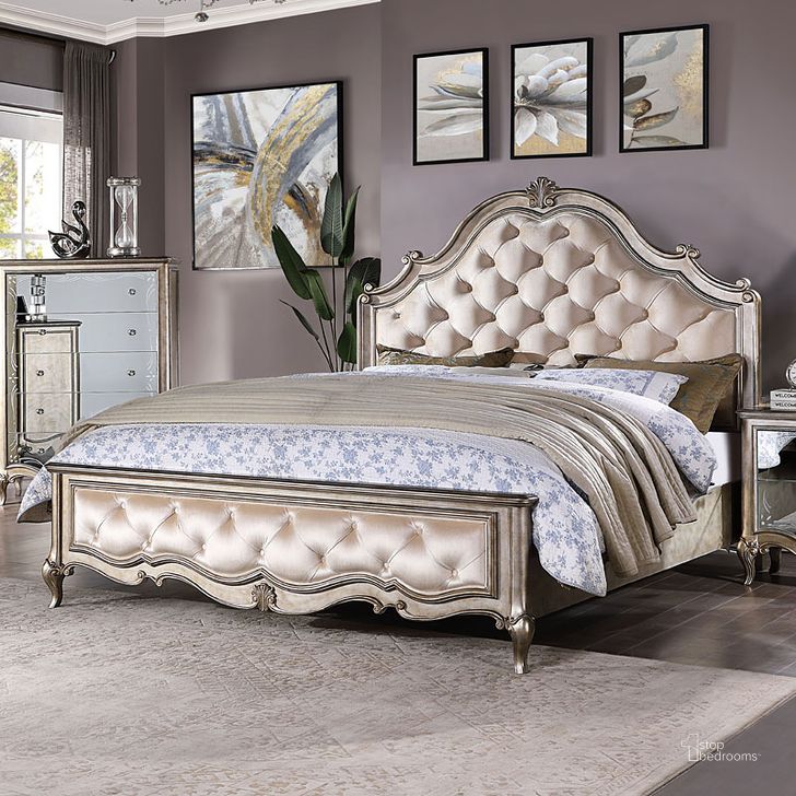 The appearance of Esteban Panel Bed (King) designed by ACME in the glam interior design. This antique champagne piece of furniture  was selected by 1StopBedrooms from Esteban Collection to add a touch of cosiness and style into your home. Sku: 22198CK/EK-HB;22199CK/EK-FB;22197EK-R. Bed Type: Panel Bed. Material: Wood. Product Type: Panel Bed. Bed Size: King. Image1