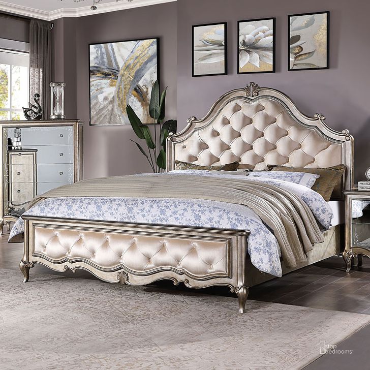 The appearance of Esteban Panel Bed (Queen) designed by ACME in the glam interior design. This antique champagne piece of furniture  was selected by 1StopBedrooms from Esteban Collection to add a touch of cosiness and style into your home. Sku: 22200Q-HB;22201Q-FB;22202Q-R. Bed Type: Panel Bed. Material: Wood. Product Type: Panel Bed. Bed Size: Queen. Image1