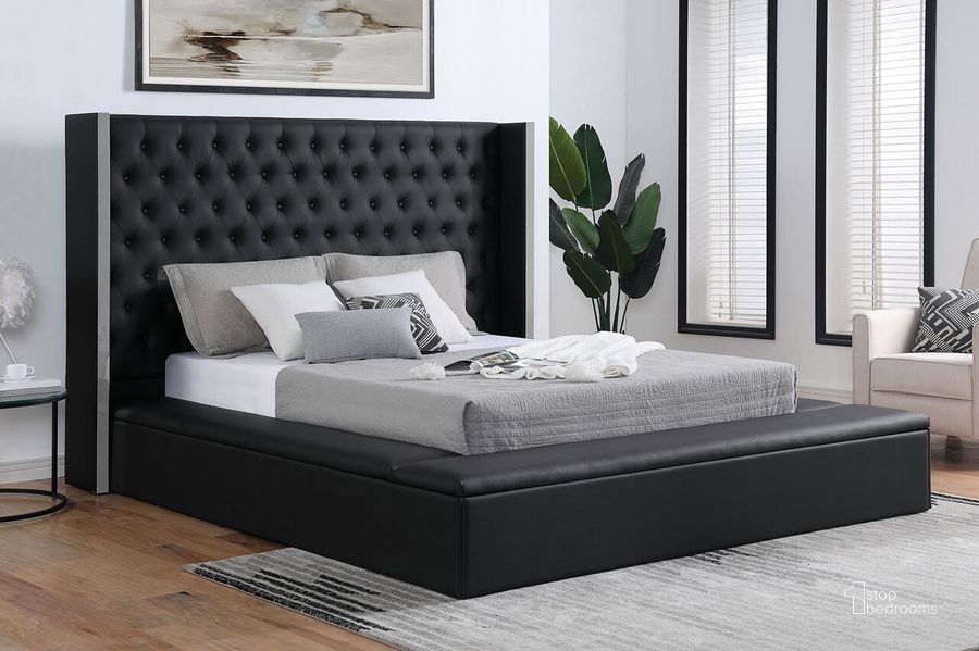 The appearance of Eudora Queen Bed In Black designed by Furniture of America in the transitional interior design. This black piece of furniture  was selected by 1StopBedrooms from Eudora Collection to add a touch of cosiness and style into your home. Sku: FOA7223BK-Q-1;FOA7223BK-Q-2;FOA7223BK-Q-3;FOA7223BK-Q-4. Bed Type: Platform Bed. Material: Wood. Product Type: Platform Bed. Bed Size: Queen. Image1