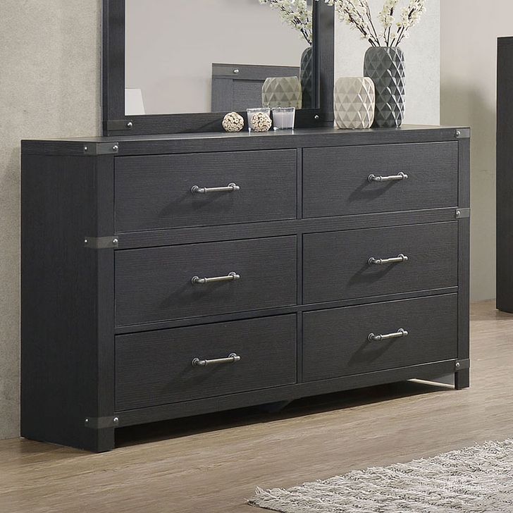 The appearance of Fairborne Dresser designed by Bernards in the modern / contemporary interior design. This graphite piece of furniture  was selected by 1StopBedrooms from Fairborne Collection to add a touch of cosiness and style into your home. Sku: 1910-130. Product Type: Dresser. Material: Melamine. Image1