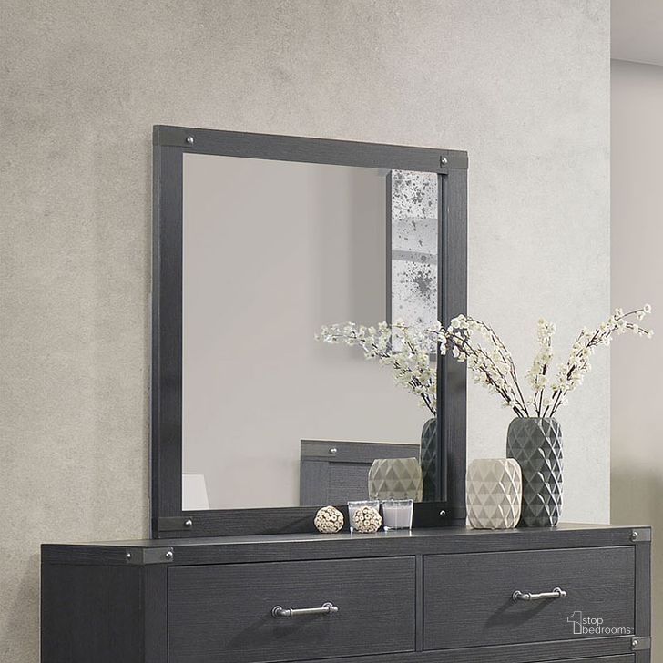 The appearance of Fairborne Mirror designed by Bernards in the modern / contemporary interior design. This graphite piece of furniture  was selected by 1StopBedrooms from Fairborne Collection to add a touch of cosiness and style into your home. Sku: 1910-140. Product Type: Dresser Mirror. Material: Melamine.